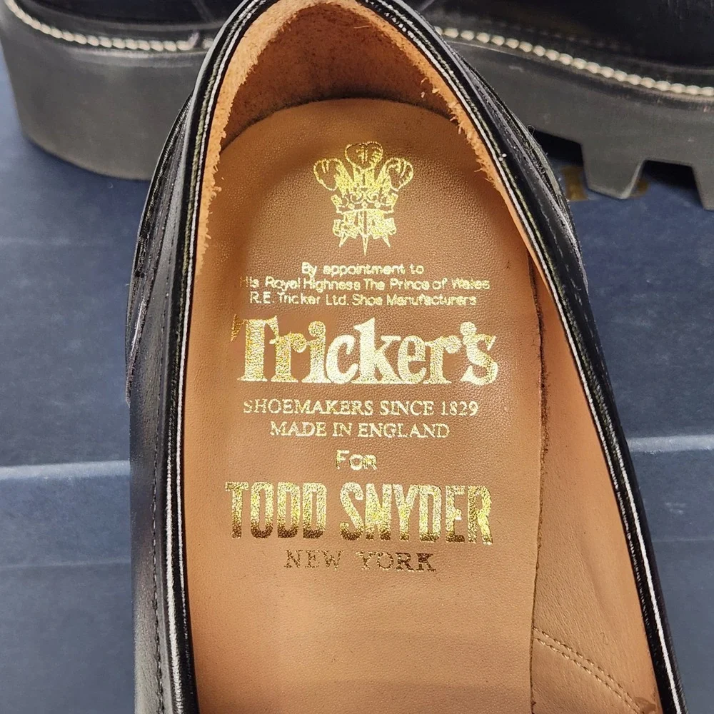 Tricker's James Loafers Mens Size 11 Black Todd Snyder Vibram Lug Sole 3227/63